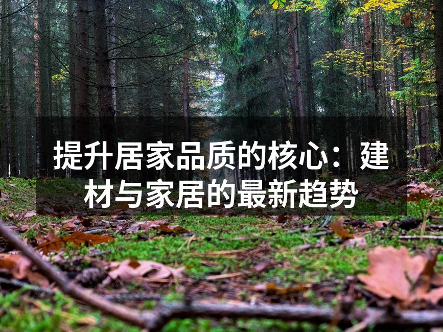 提升居家品质的核心：建材与家居的最新趋势