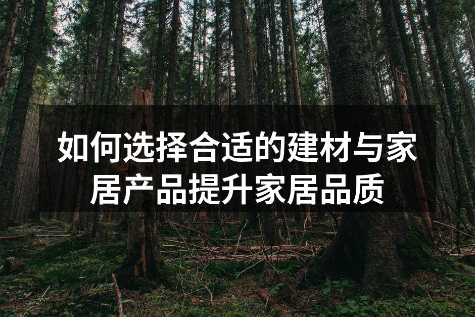 如何选择合适的建材与家居产品提升家居品质